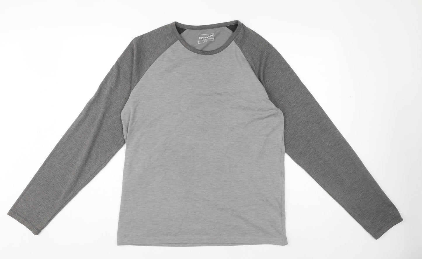 Craghoppers Men's Grey Colourblock Long Sleeve T-Shirt M