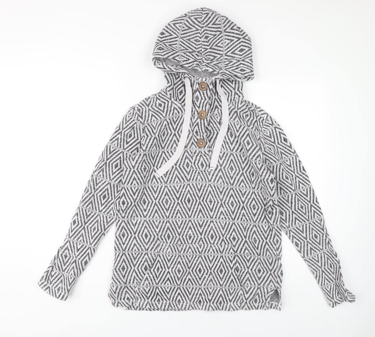 Fat Face Women's Ivory Henley Hoodie UK 12