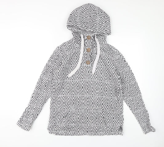 Fat Face Women's Ivory Henley Hoodie UK 12