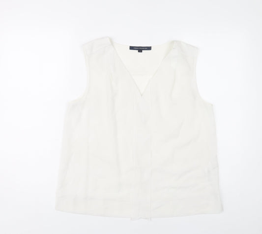 French Connection Women’s Ivory Sleeveless Blouse L