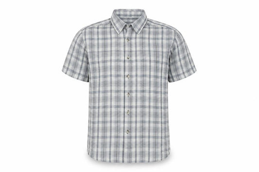 Mountain Essentials Men's Grey Check Polo Shirt M