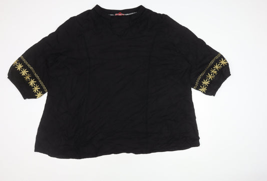 Joe Browns Women's Black Tunic Blouse Size 32 Viscose