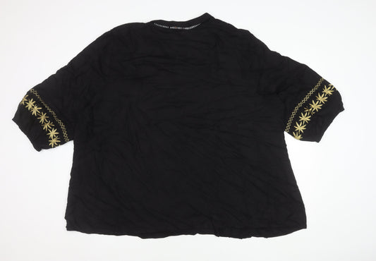 Joe Browns Women's Black Tunic Blouse Size 32 Viscose
