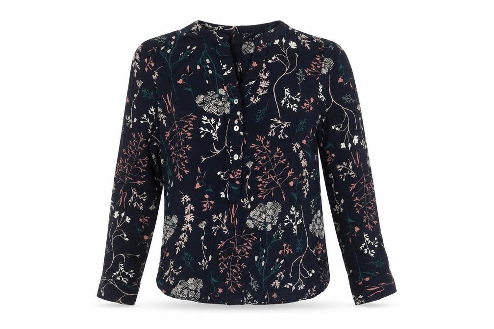Marks and Spencer Women's Blue Floral Top Size 6
