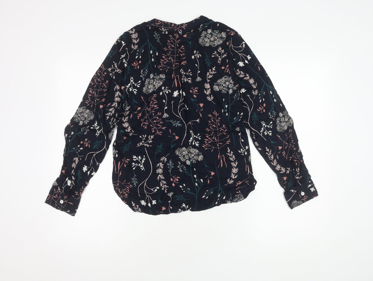 Marks and Spencer Women's Blue Floral Top Size 6