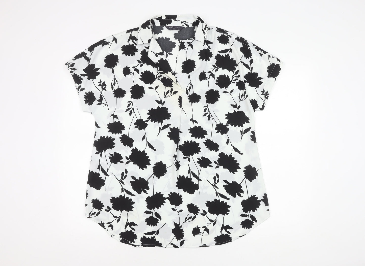 Marks and Spencer Women's Ivory Floral Top Size 10