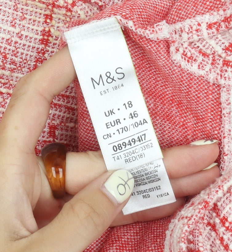 Marks and Spencer Women's Red Classic Blouse, Size 18