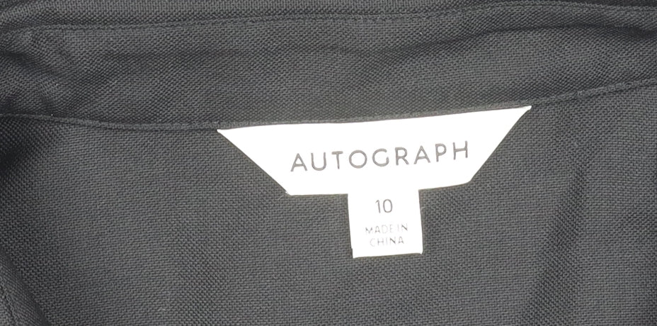 Marks and Spencer Black Button-Up Wool Shirt 10