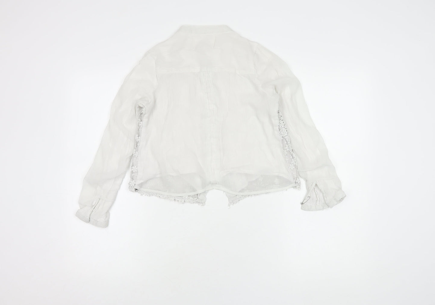 River Island Women's White Embroidered Blouse Size 6
