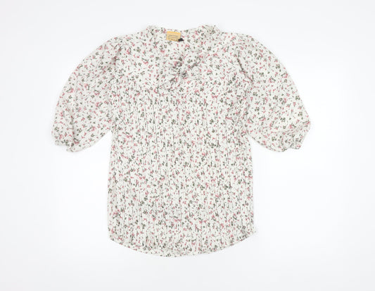 Khushboo Women's White Floral XL Blouse