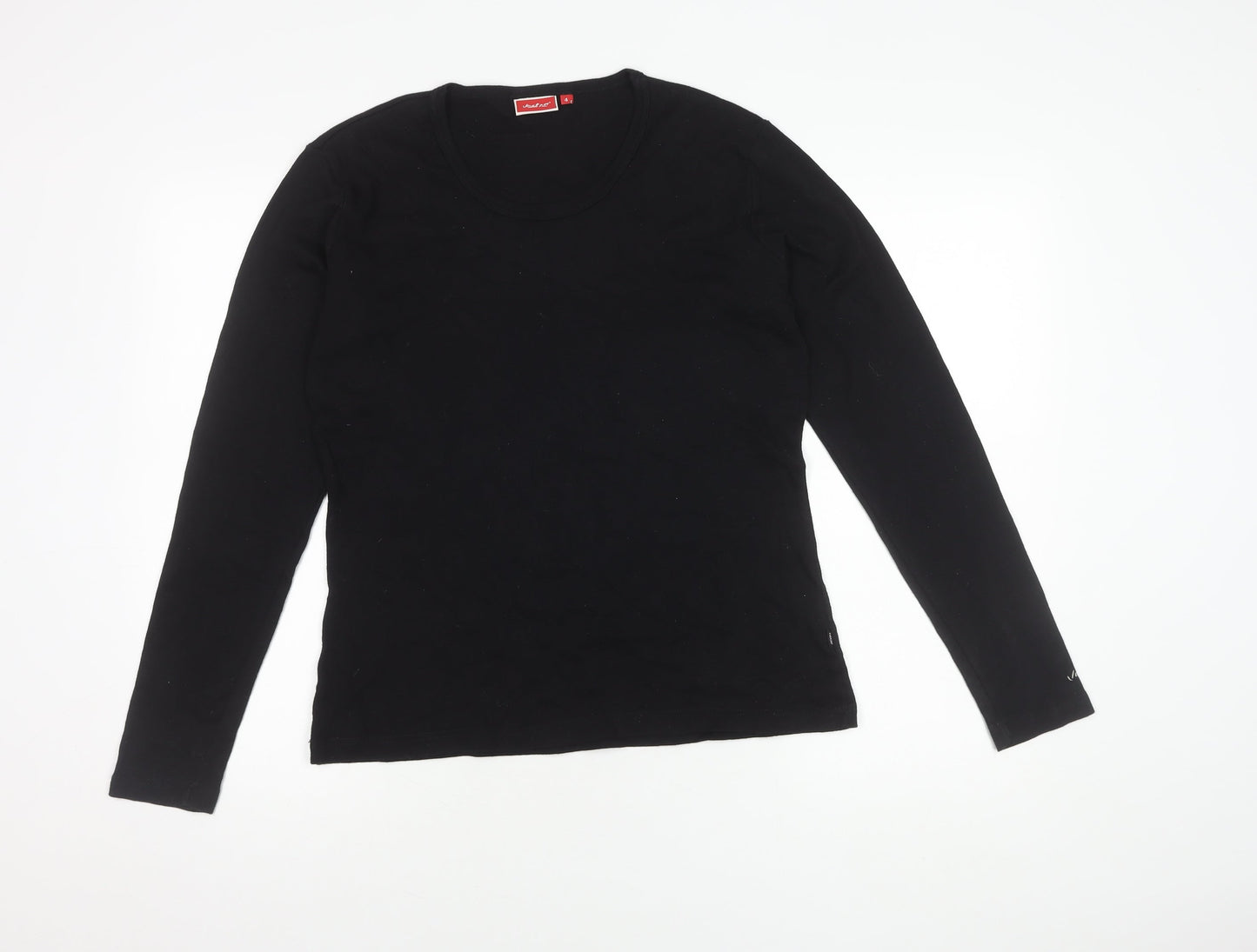 Jackpot Women's Black Cotton Long Sleeve Top