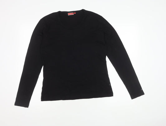 Jackpot Women's Black Cotton Long Sleeve Top