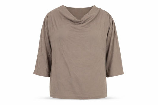 Womens UK Size S American Vintage Brown Viscose Blouse