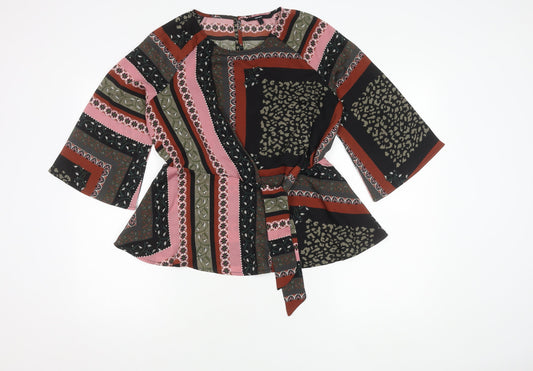 VERO MODA Women's Multicoloured Wrap Blouse S