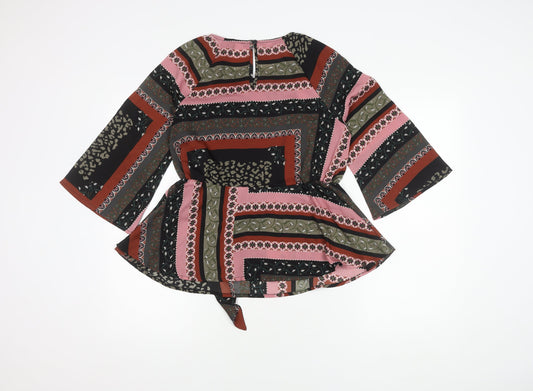 VERO MODA Women's Multicoloured Wrap Blouse S