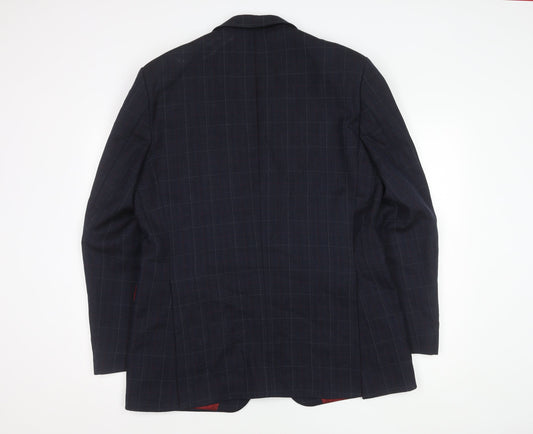 Austin Reed Men's Blue Check Wool Blazer Jacket 42