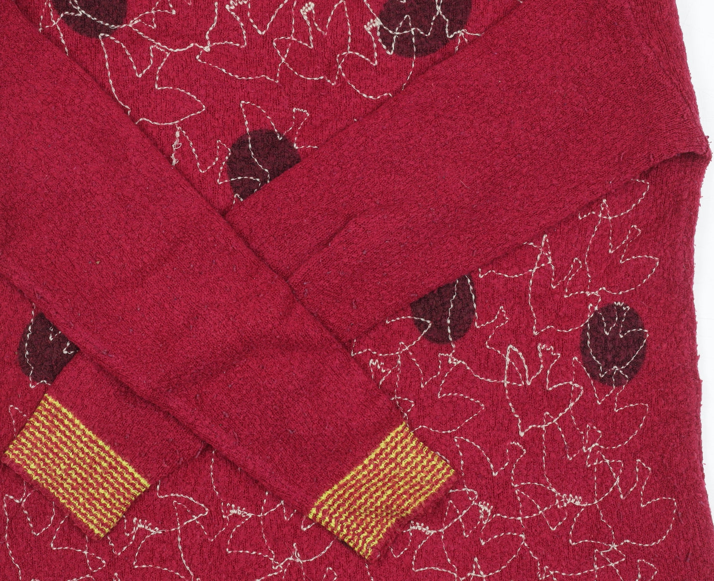 White Stuff Women's Red Geometric Pullover Jumper