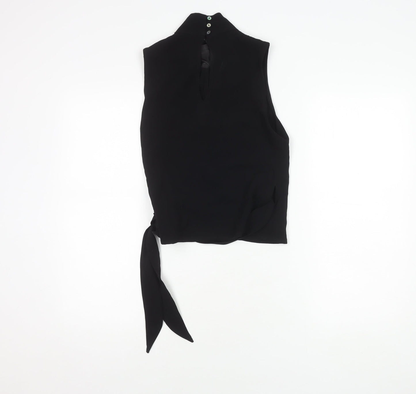 Coast Women's Black Wrap Blouse, Size 10, High Neck Style
