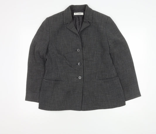 Planet Women's Grey Suit Jacket, Size 14, Classic Fit