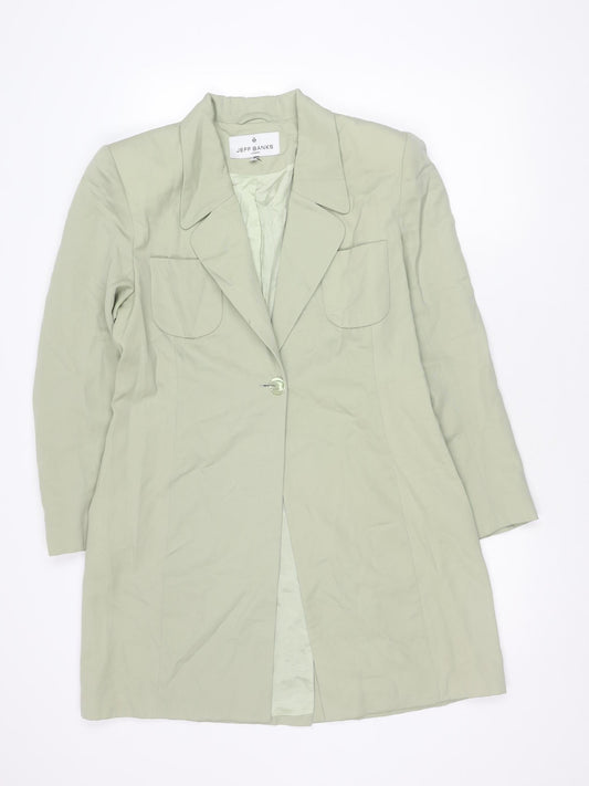Jeff Banks Women's Green Blazer Wool Size 12