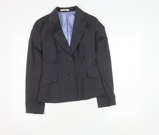Crombie Womens Black Herringbone Suit Jacket Size 8