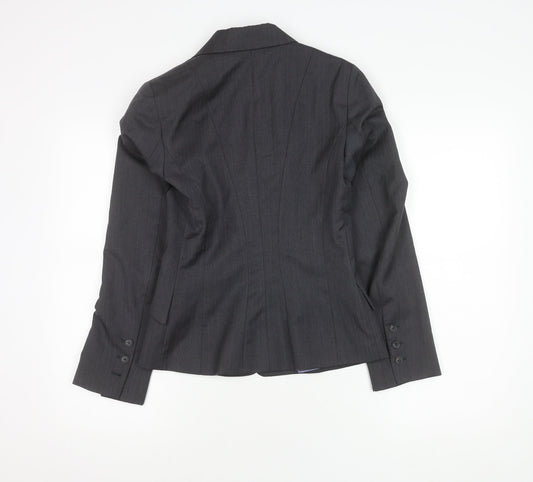 Crombie Womens Black Herringbone Suit Jacket Size 8