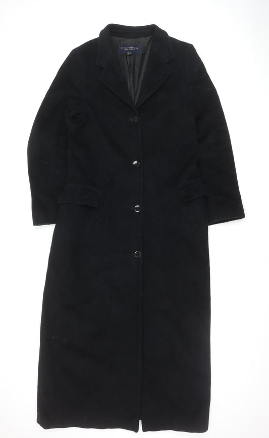 Paul Costelloe Women's Black Wool Overcoat Size 14