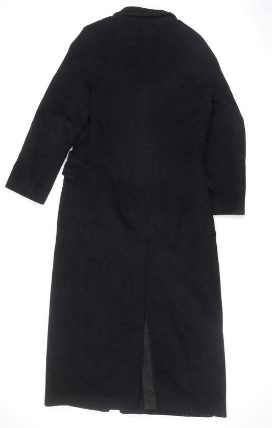 Paul Costelloe Women's Black Wool Overcoat Size 14