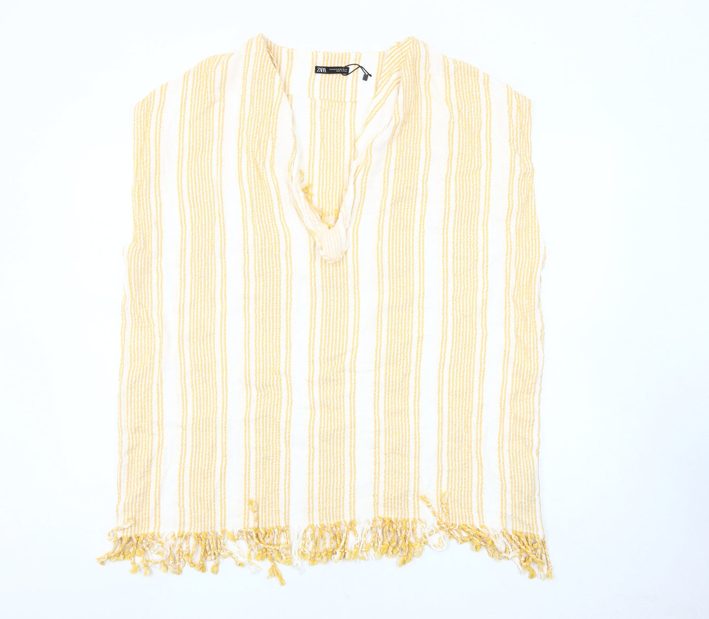 Zara Women's Yellow Tunic Blouse, Size 8, Summer Style