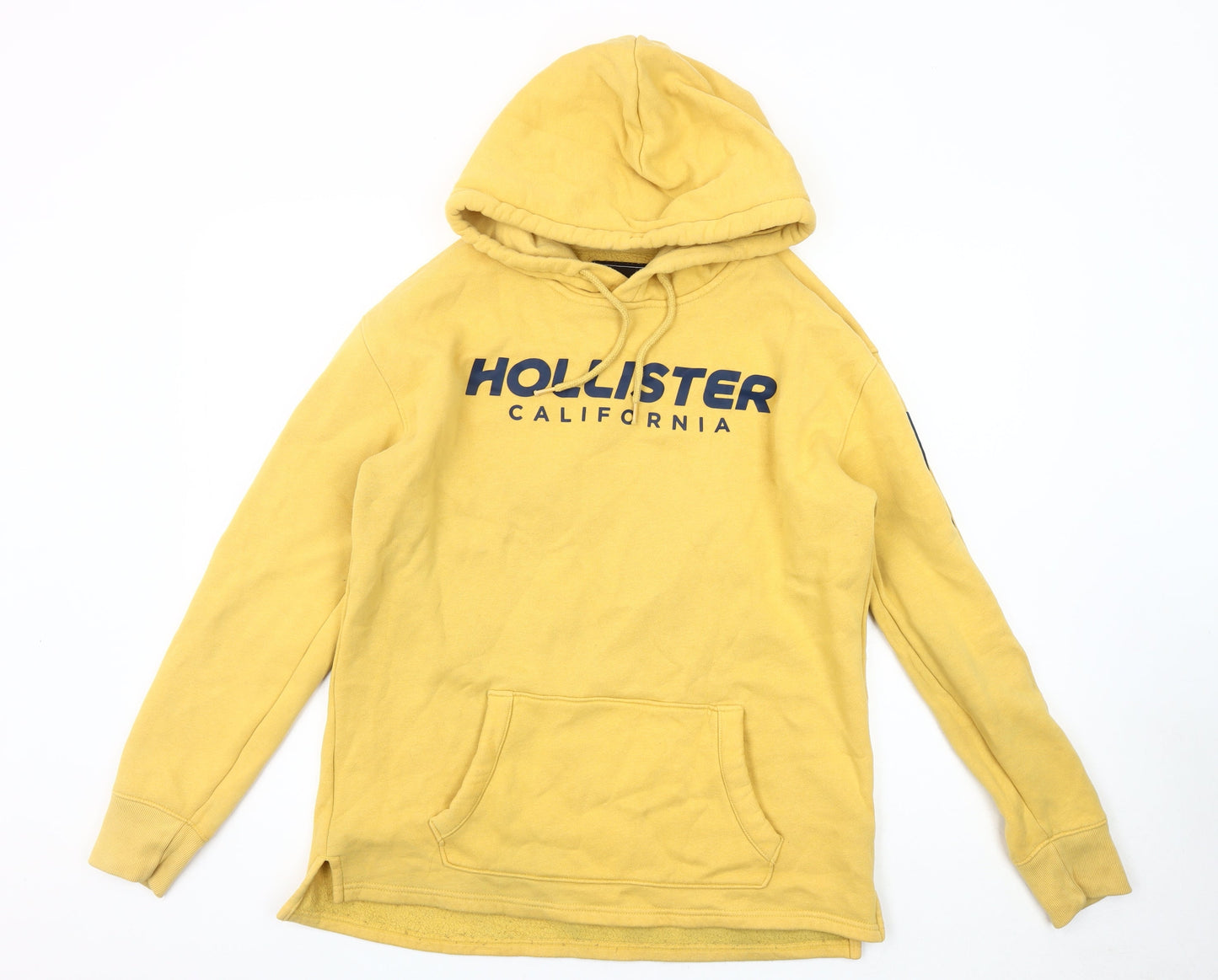 Hollister Men's Yellow Hoodie S Pullover Graphic Print