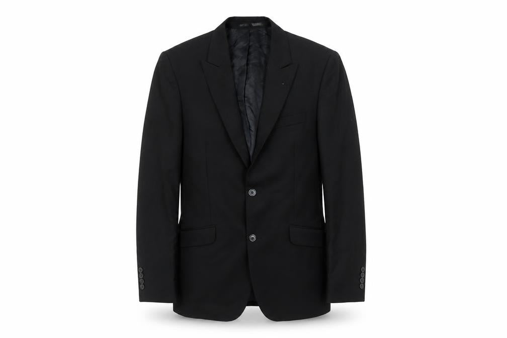 Mens 38 Chest Regular Lambretta Black Two-Button Blazer