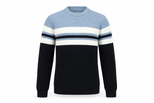 Jack & Jones Men's Blue Striped Pullover Jumper M