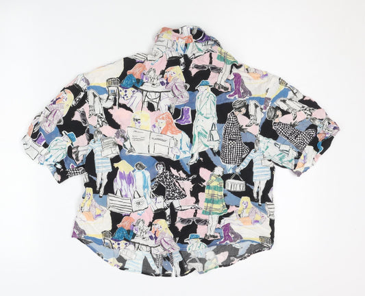 Pull & Bear Women's Multicoloured Collared Shirt XS
