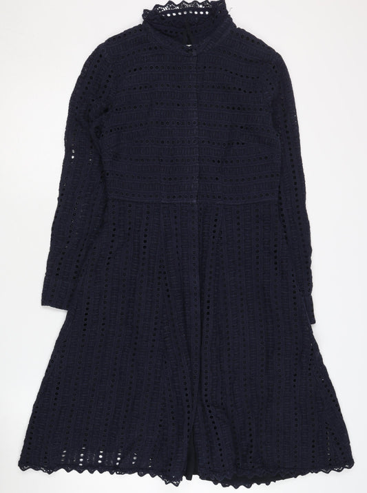 Boden Women's Blue Lace Long Sleeve Dress Size 8
