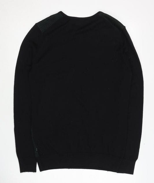 Remus Uomo Men's Black Wool Blend Pullover Jumper M