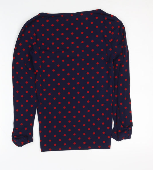 Stradivarius Women's Blue Polka Dot Blouse Size 12