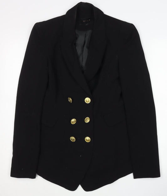 VILA Women's Black Double-Breasted Blazer XS