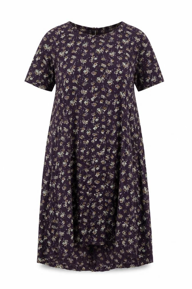 FatFace Floral Purple Short Sleeve Dress - Size 8, Women