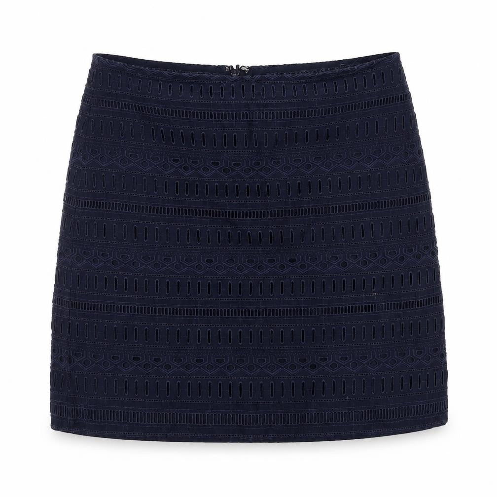 Gap Women's Blue Pencil Skirt Size 6 Embroidered