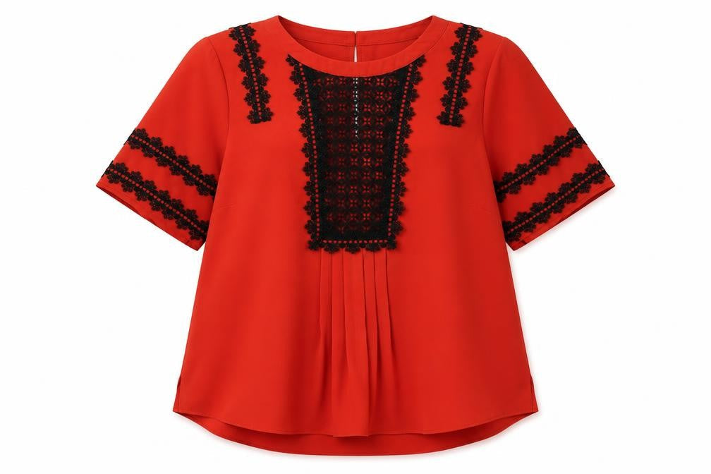 Womens UK Size 12 Karen Millen Red Polyester Blouse