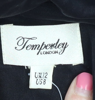 Temperley London Women's Black Silk Dress, Size 12