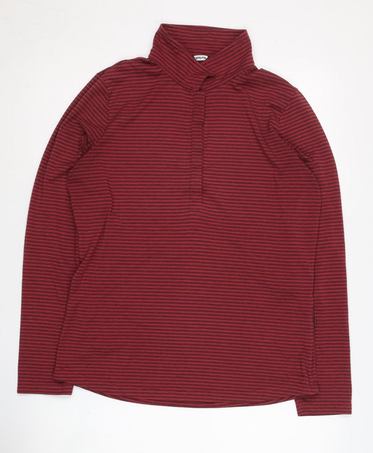 Rohan Women's Red Striped High Neck Sweatshirt Size 12