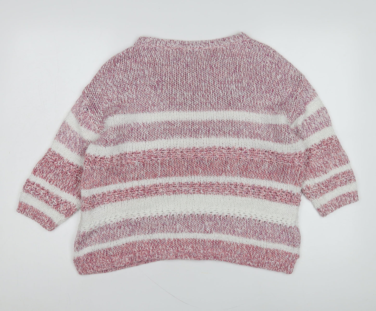 Marks and Spencer Women's Red Striped Knit Pullover Jumper Size 14
