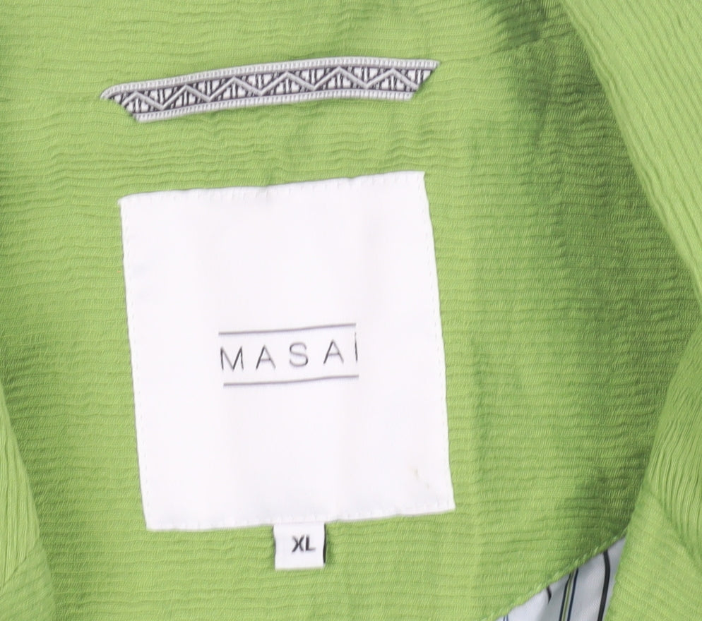Masai Women's Green Long Overcoat - XL, Cotton
