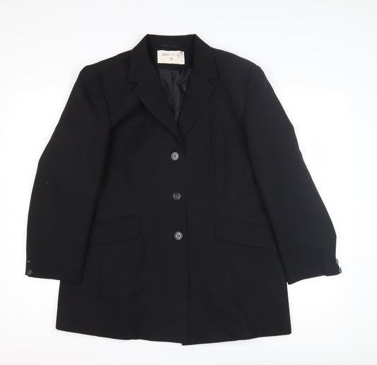 Bonmarché Women's Black Blazer Size 16 Button Closure