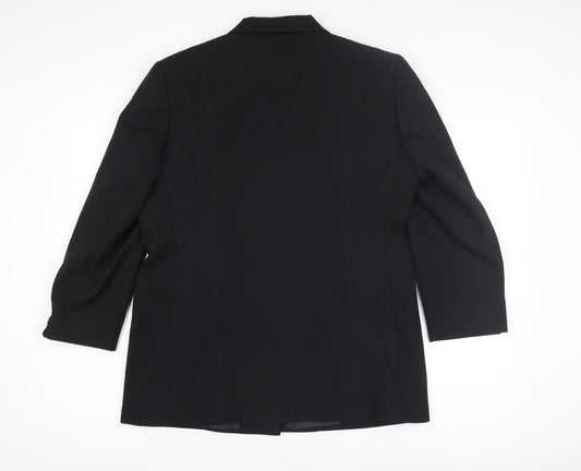 Bonmarché Women's Black Blazer Size 16 Button Closure