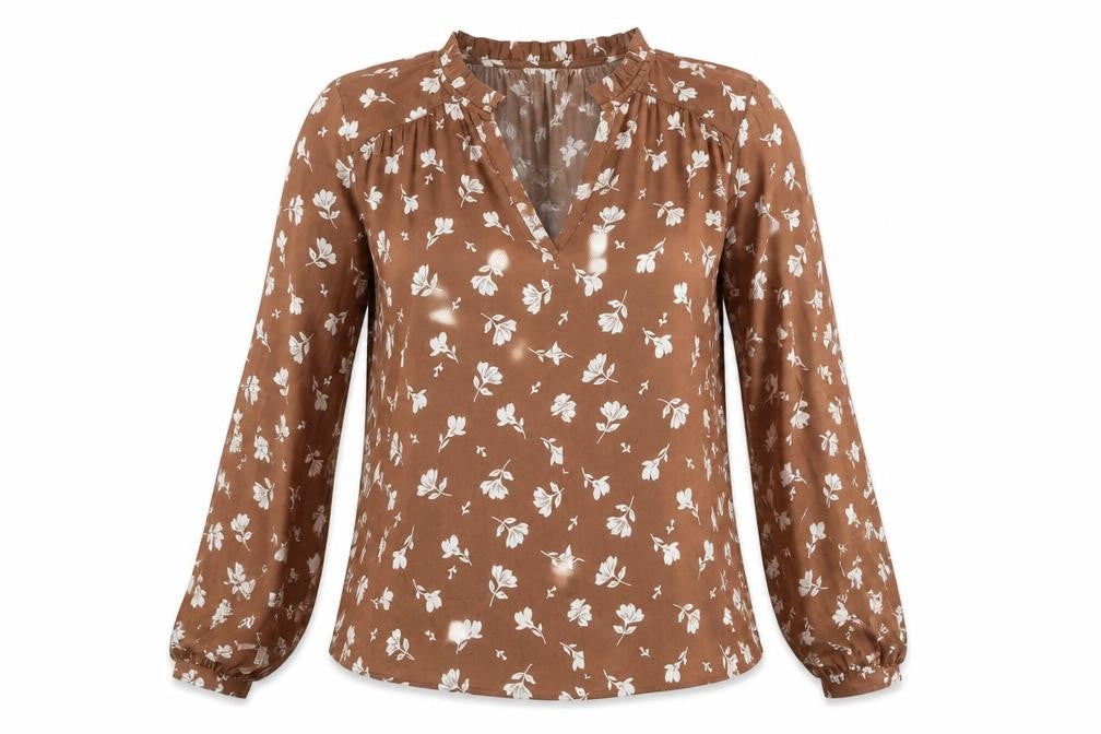 Marks and Spencer Women's Brown Floral Blouse