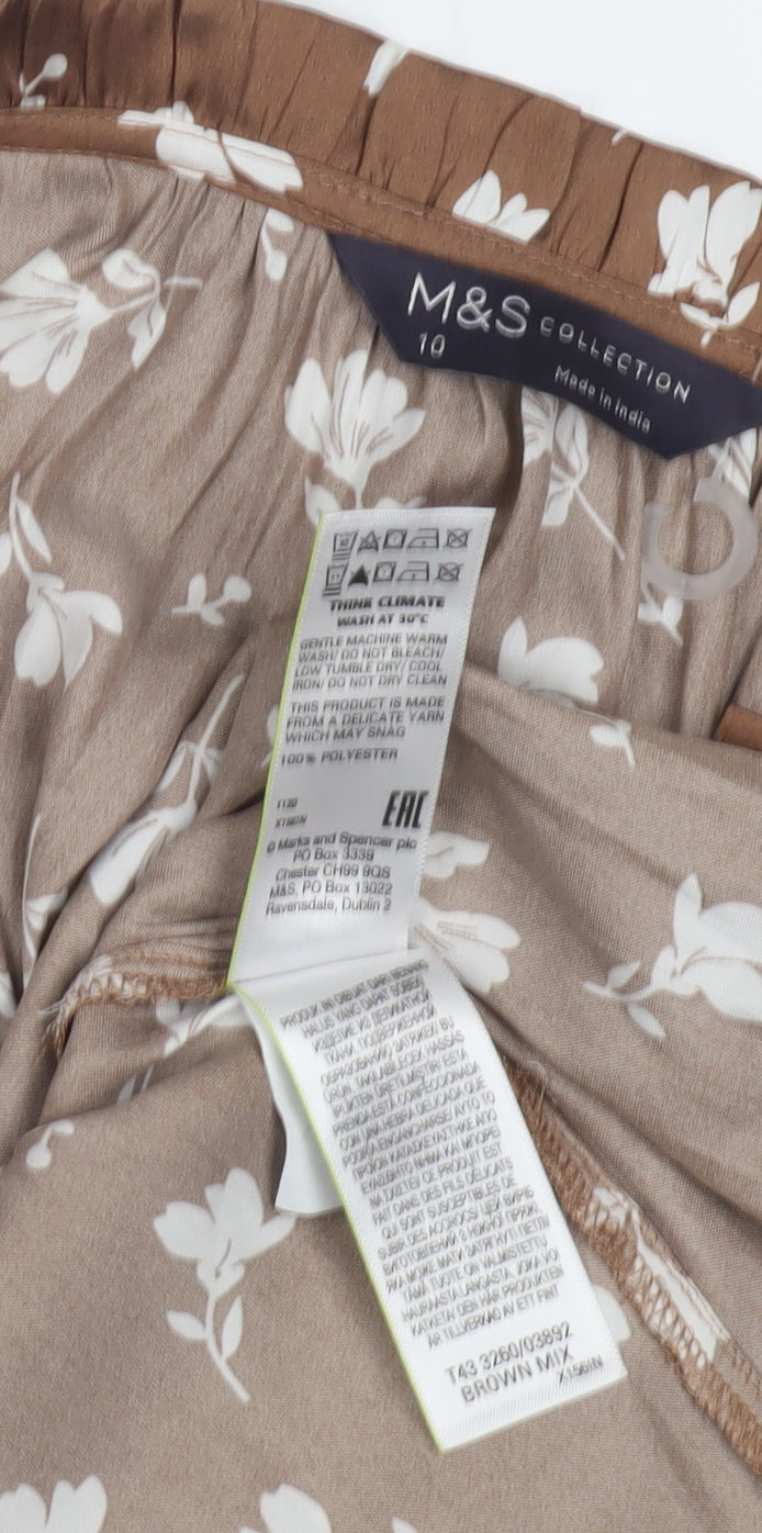 Marks and Spencer Women's Brown Floral Blouse