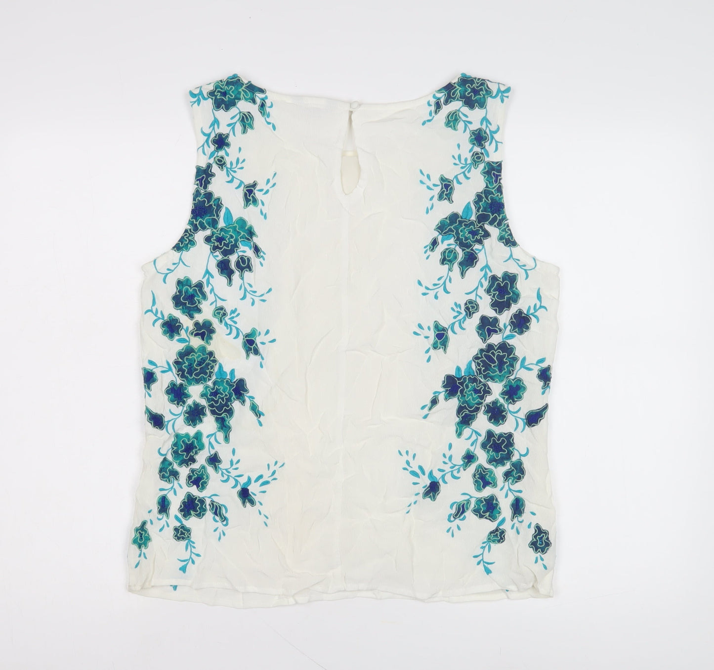 Marks and Spencer Women's Ivory Floral Tank Top Size 12