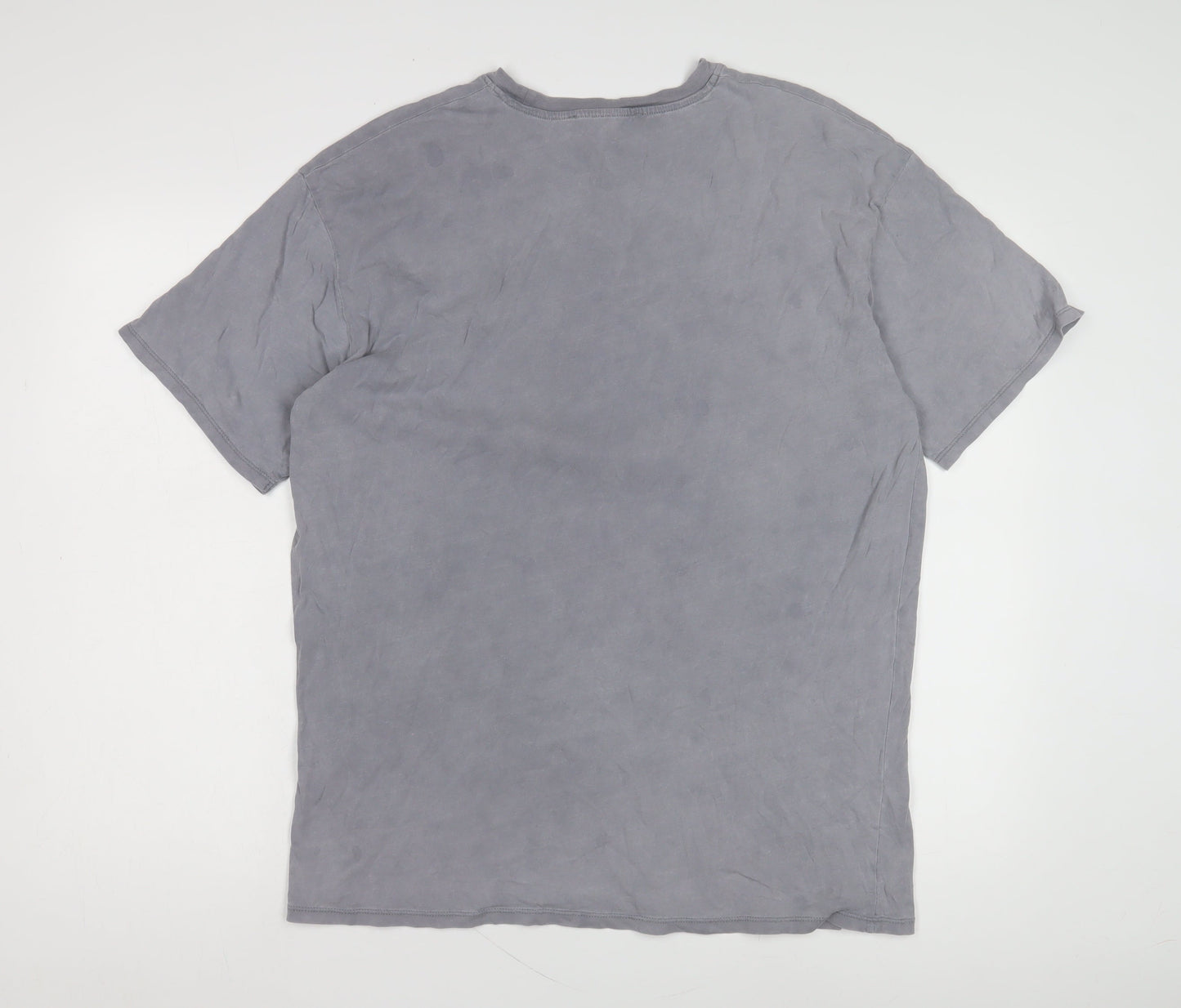 Bershka Women's Grey Cotton T-Shirt, Medium, Casual